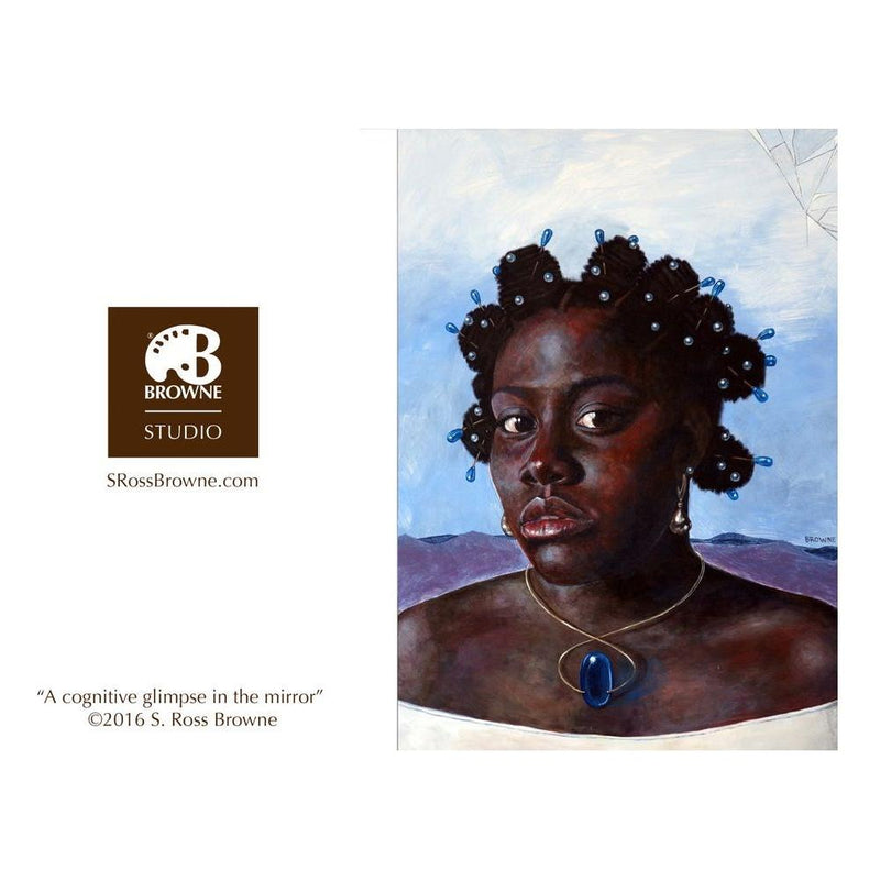 Adiva Naturals 'A COGNITIVE GLIMPSE IN THE MIRROR' S. Ross Browne Greeting Card: 5x7 Frame Ready Art