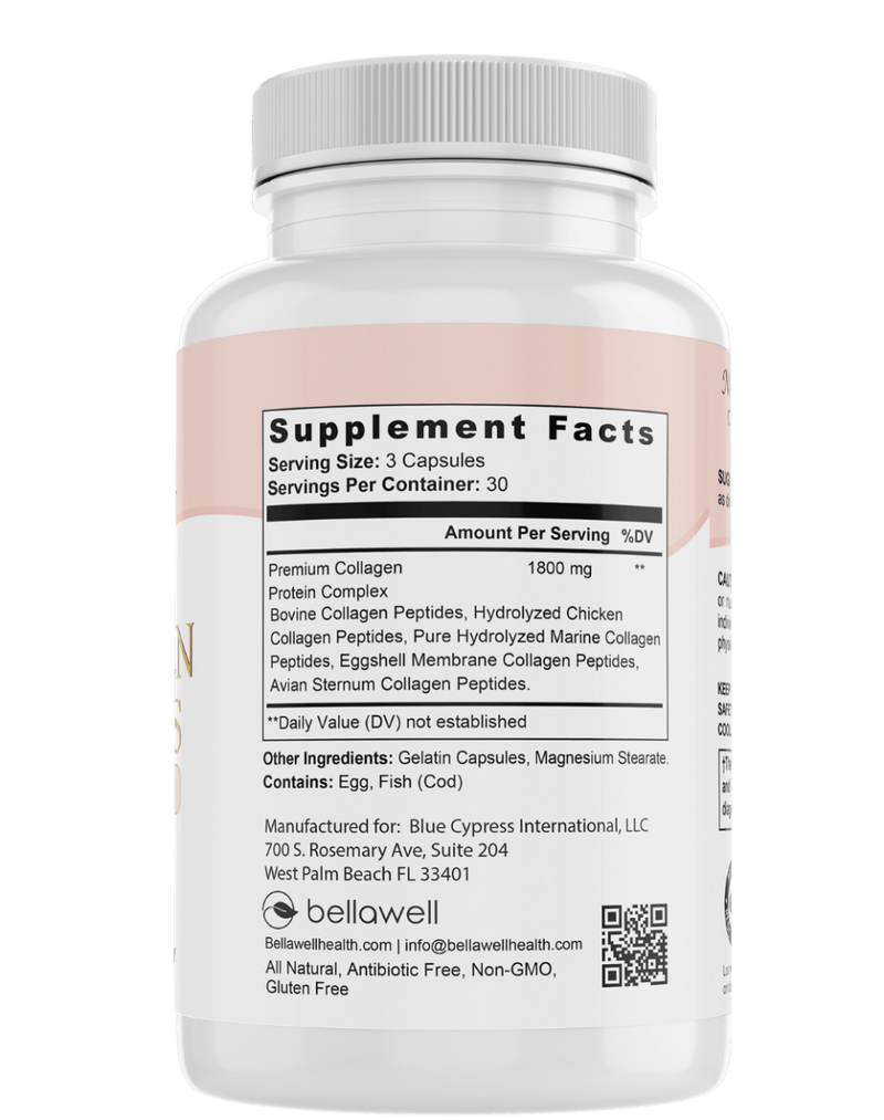 Collagen Peptides Types I, II, III, V, X by Bellawell