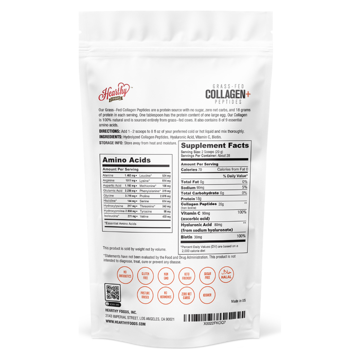 Collagen+ with Hydrolyzed Collagen Powder - Biotin - Hyaluronic Acid & Vitamin C