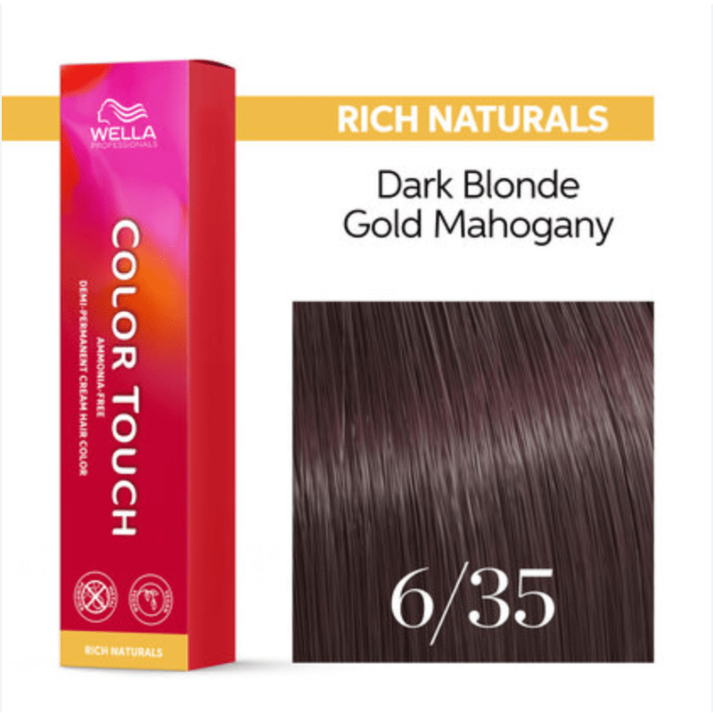 VIP Extensions Color Touch Demi-Permanent Color - 6 35 Dark Blonde-Gold Red-Violet by Wella for Unisex Hair Care
