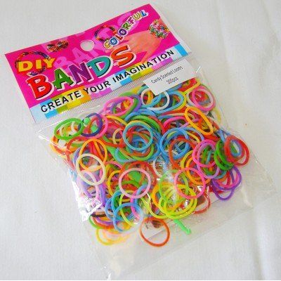 VIP Extensions Colorful Loom Bands Latex Free Rubber Bands 300 pieces with crochet needle Hair Extension Accessories