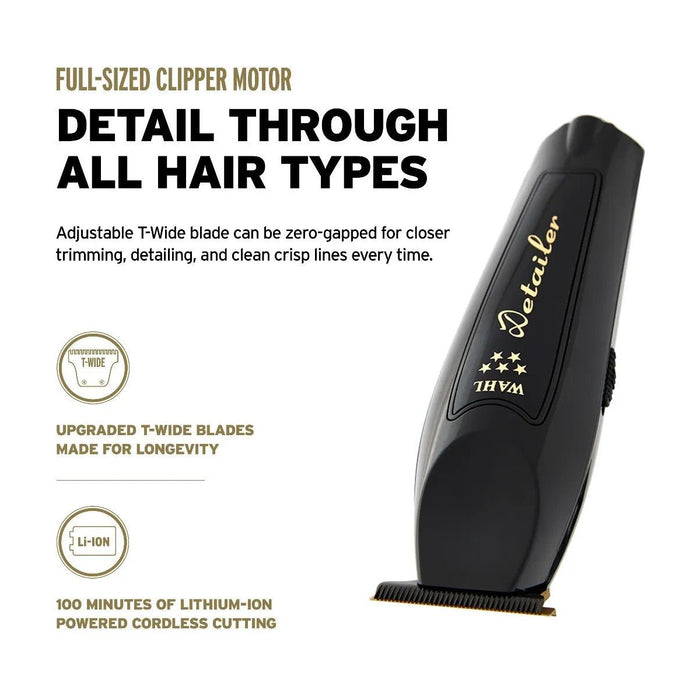 Wahl Cordless Barber Combo Black Magic Clip Clipper & Detailer Li Trimmer #3025397