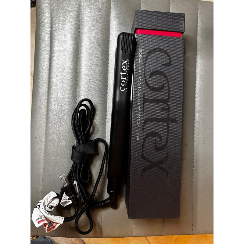 VIP Extensions Cortex Solo Digital Analog Ceramic Flat Iron, Black, 1 Inch, 24 Ounce Hair Tools