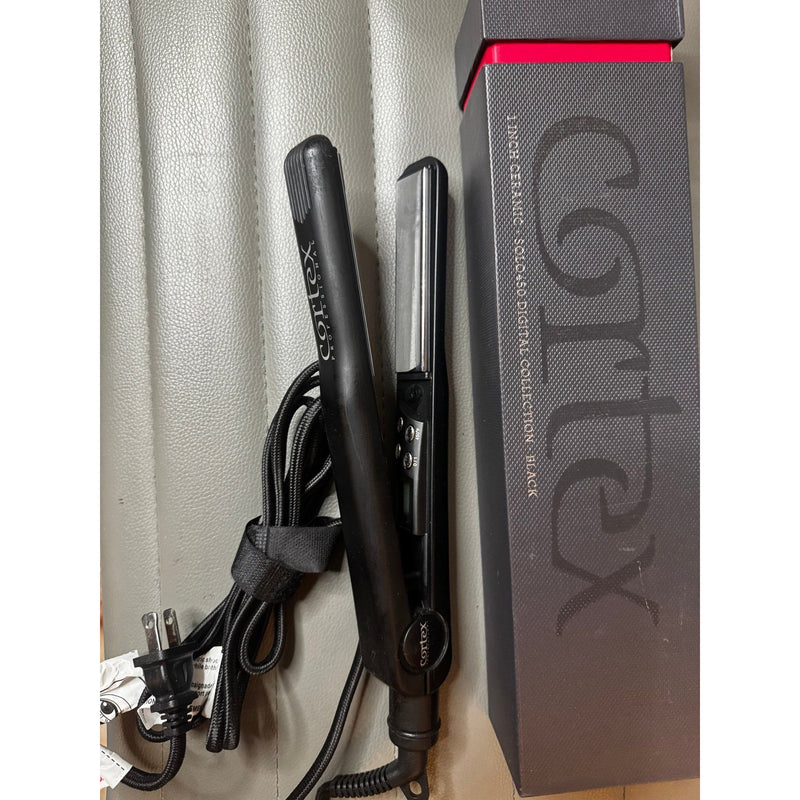 VIP Extensions Cortex Solo Digital Analog Ceramic Flat Iron, Black, 1 Inch, 24 Ounce Hair Tools