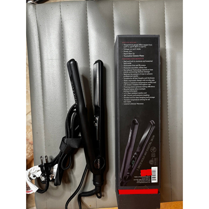 VIP Extensions Cortex Solo Digital Analog Ceramic Flat Iron, Black, 1 Inch, 24 Ounce Hair Tools