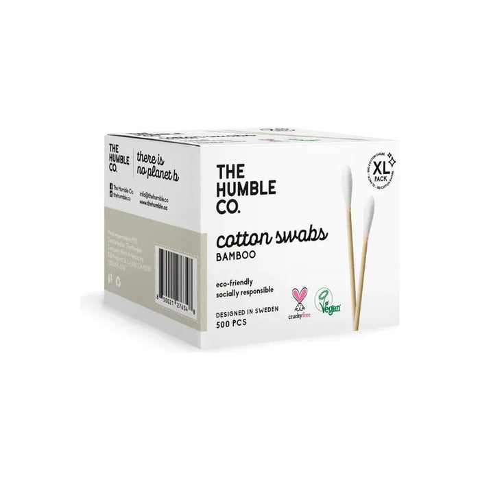 Cozy Farm - Humble Co Bamboo Cotton Swabs - Pack Of 4 - 500Ct