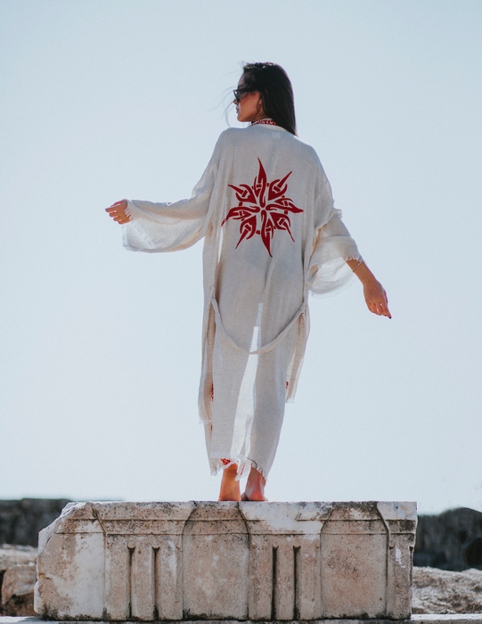 Fire Goddess Linen Kimono