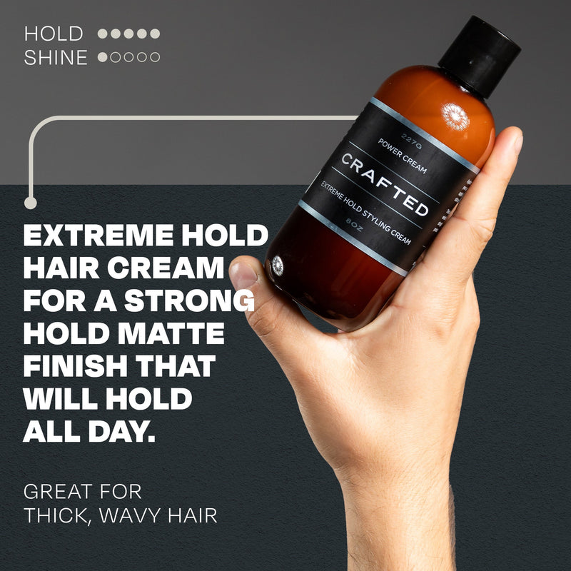 TheSalonGuy CRAFTED POWER CREAM Extreme Hold Styling Cream – Power, Control, Definition – 8oz Haircare