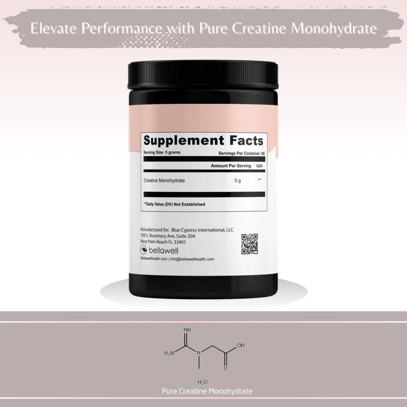 Bellawell Health CREATINE Powder - High Energy Compound Powder White Smoke