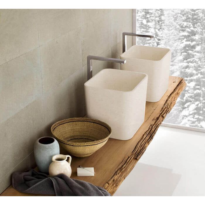 Marble Bucket Design Rectangular Above-counter Sink Polished (W)14" (L)16" (H)14"