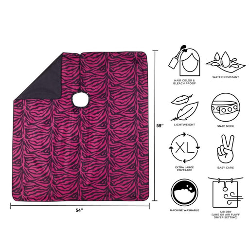 VIP Extensions Cricket Flip Reversible Zebra All-Purpose Salon Cape Salon Cape