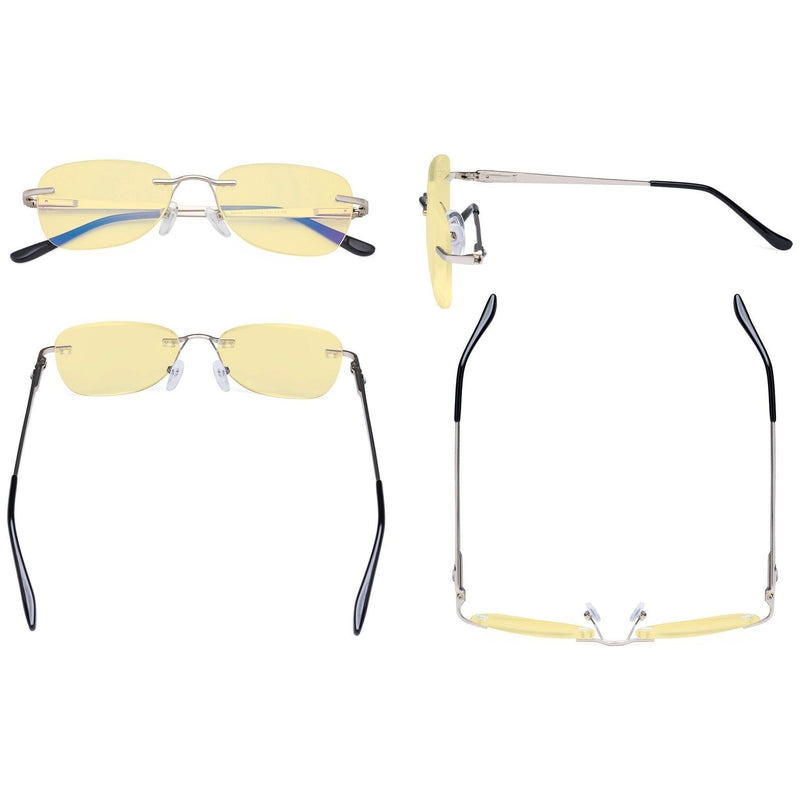 eyekeeper.com Rimless Blue Light Blocking Reading Glasses TMWK9907A Eyeglasses