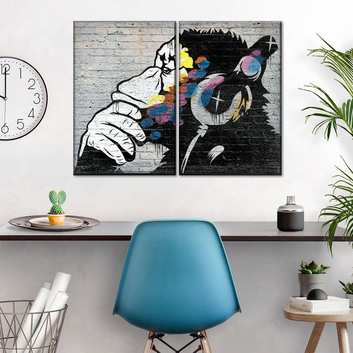 Monkey Wearing Headphones Wall Art