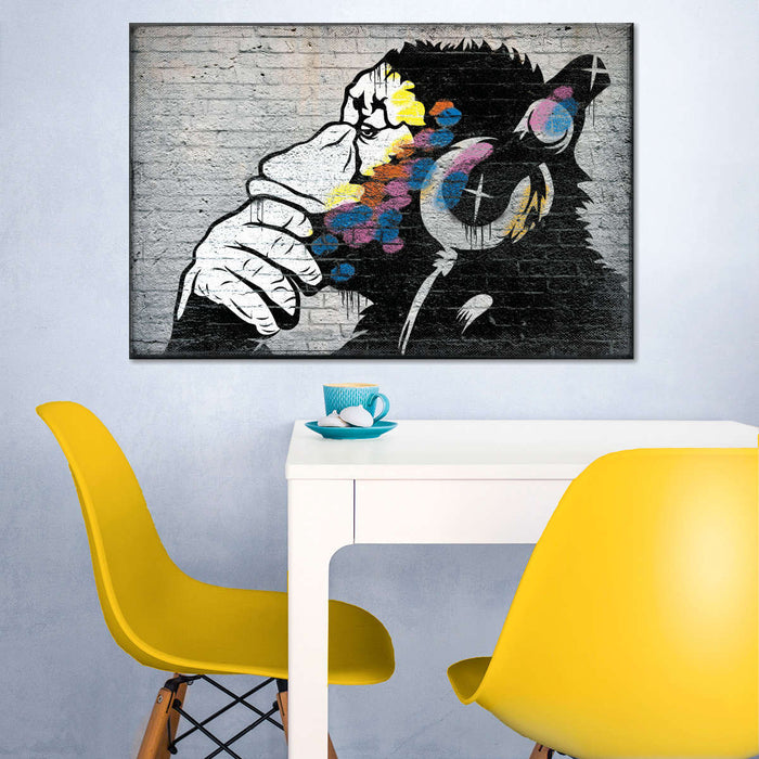 Monkey Wearing Headphones Wall Art