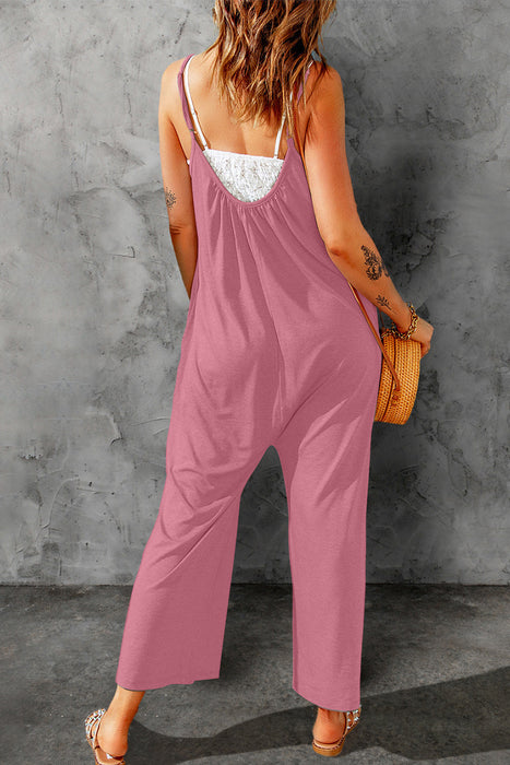 Spaghetti Strap Wide Leg Jumpsuit