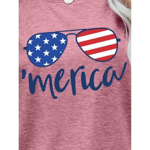 US Flag Glasses Graphic Tee