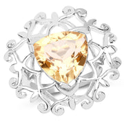 Bids.com 5.71 Carat Genuine Citrine .925 Sterling Silver Ring Rings