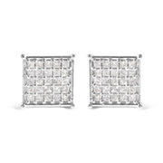 Bids.com 10K White Gold 3/4 Cttw Princess Diamond Composite Stud Earrings (I-J Color, I1-I2 Clarity) Earrings