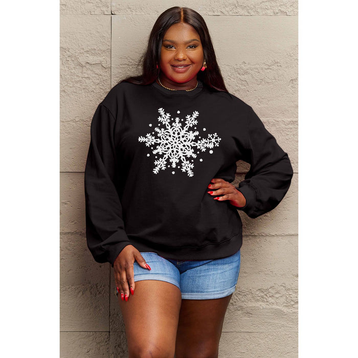 Simply Love Snowflake Graphic Sweatshirt