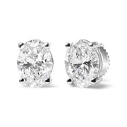 Bids.com 14K White Gold 2.0 Cttw Prong Set Lab Grown Oval Diamond Solitaire Stud Earring (F-G Color, VS1-VS2 Clarity) Earrings