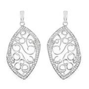 Bids.com 0.73 Carat Genuine White Diamond .925 Sterling Silver Earrings Earrings