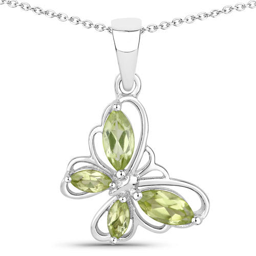 Bids.com 0.64 Carat Genuine Peridot .925 Sterling Silver Pendant Pendants