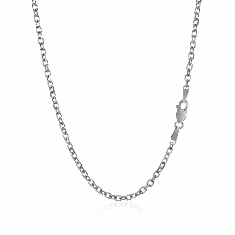 Bids.com 2.3mm 14k White Gold Diamond Cut Cable Link Chain Necklaces