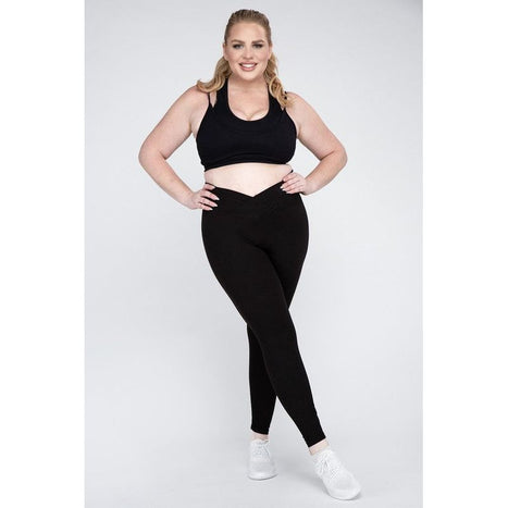 Plus Size V Waist Full Length Leggings