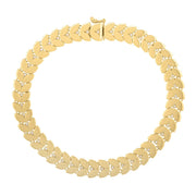 Bids.com 14k Yellow Gold 7 1/2 inch Laurel Leaf Bracelet with Diamond (7.40 mm) Bracelets