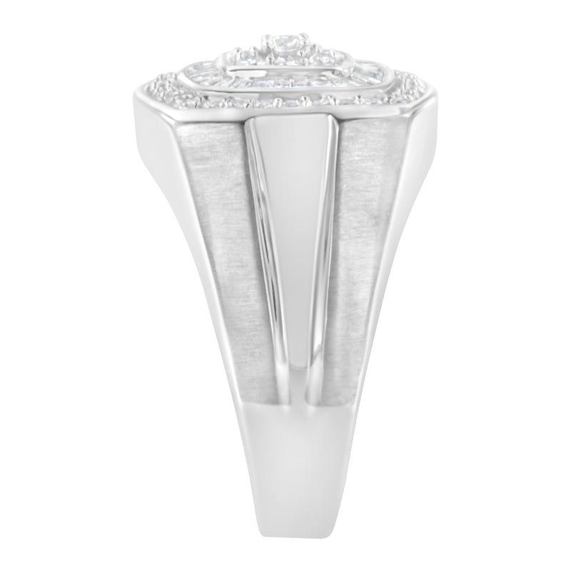 Bids.com 14K White Gold Men's 1 CTTW Diamond Band Ring Rings