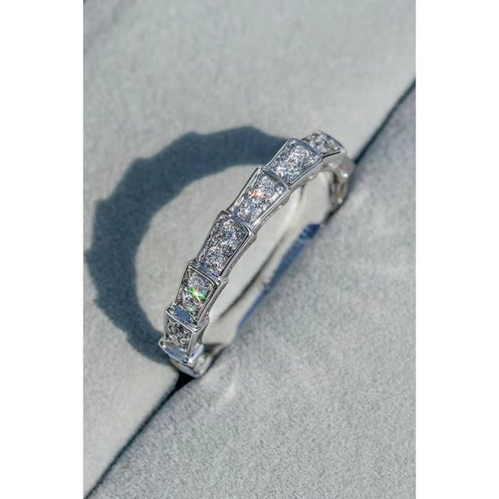 Shiny 3 Carat Moissanite Platinum-Plated Ring