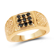 Bids.com 0.40 Carat Genuine Black Diamond .925 Sterling Silver Ring Rings