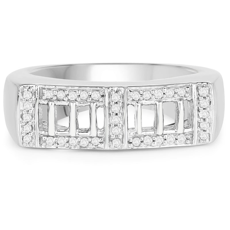 Bids.com 14K Yellow Gold Plated 0.19 Carat Genuine White Diamond .925 Sterling Silver Ring Rings