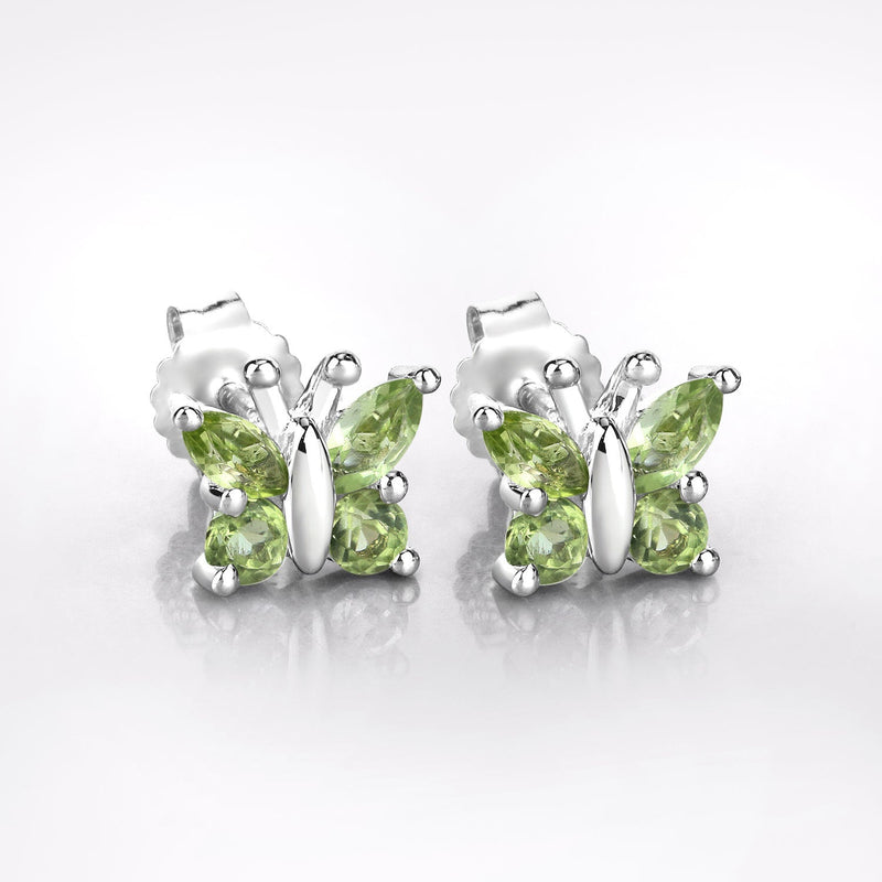 Bids.com 1.00 Carat Genuine Peridot .925 Sterling Silver Earrings Earrings