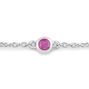 Bids.com 0.65 Carat Genuine Ruby .925 Sterling Silver Bracelet Bracelets