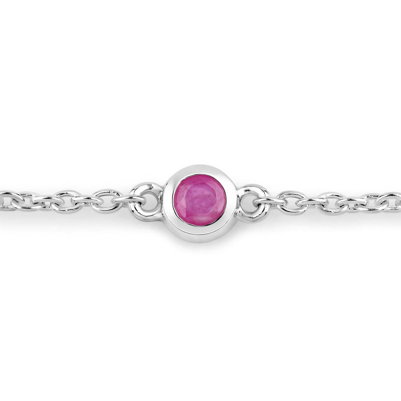 Bids.com 0.65 Carat Genuine Ruby .925 Sterling Silver Bracelet Bracelets
