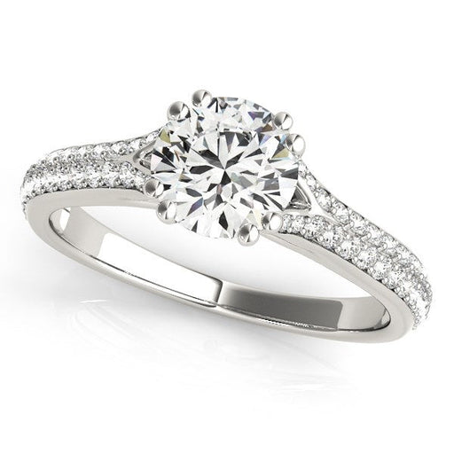 Bids.com 14k White Gold Double Prong Multirow Band Diamond Engagement Ring (1 1/8 cttw) Rings