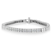 Bids.com 14K White Gold Princess Cut Diamond Bracelet (1.00 cttw, H-I Color, SI1-SI2 Clarity) Bracelets