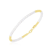 Bids.com 14k Yellow Gold High Polish Freshwater Pearl Pallina Bead Bracelet Bracelets