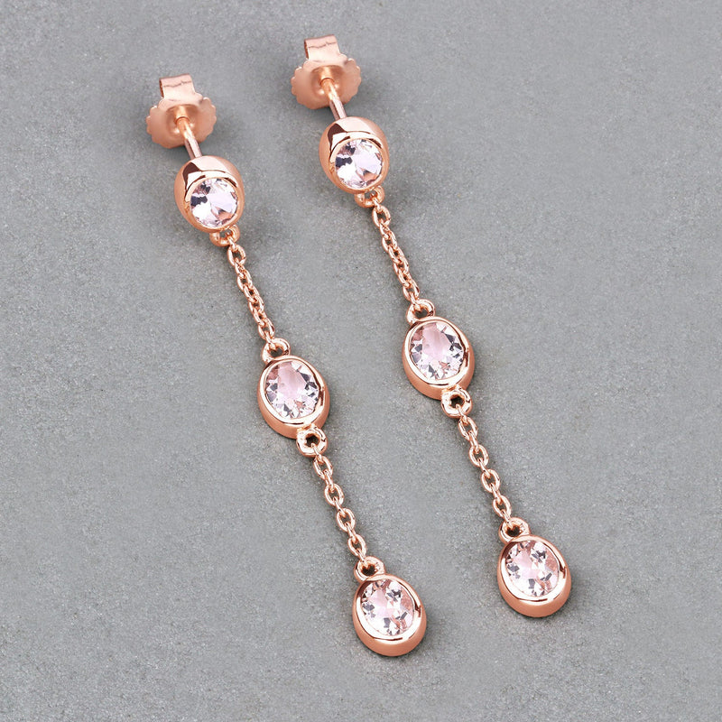 Bids.com 1.62 Carat Genuine Morganite .925 Sterling Silver Earrings Earrings