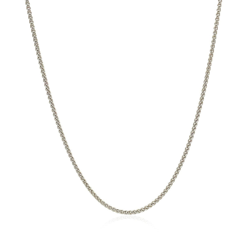Bids.com 18k White Gold Round Wheat Chain 1.4mm Necklaces