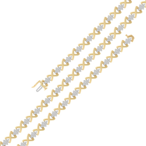 Bids.com 10k Yellow Gold Plated .925 Sterling Silver 2.00 Cttw Round-Cut Diamond Link 7" Bracelet (H-I Color, I2-I3 Clarity) Bracelets