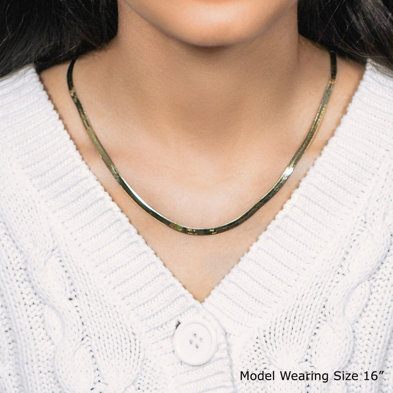 Bids.com 4.0mm 14k Yellow Gold Super Flex Herringbone Chain Necklaces