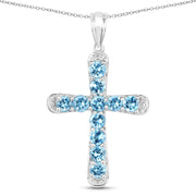 Bids.com 3.85 Carat Genuine Blue Topaz .925 Sterling Silver Pendant Pendants