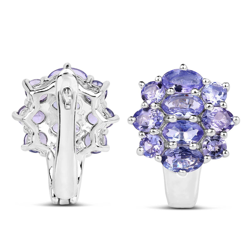 Bids.com 3.48 Carat Genuine Tanzanite .925 Sterling Silver Earrings Earrings