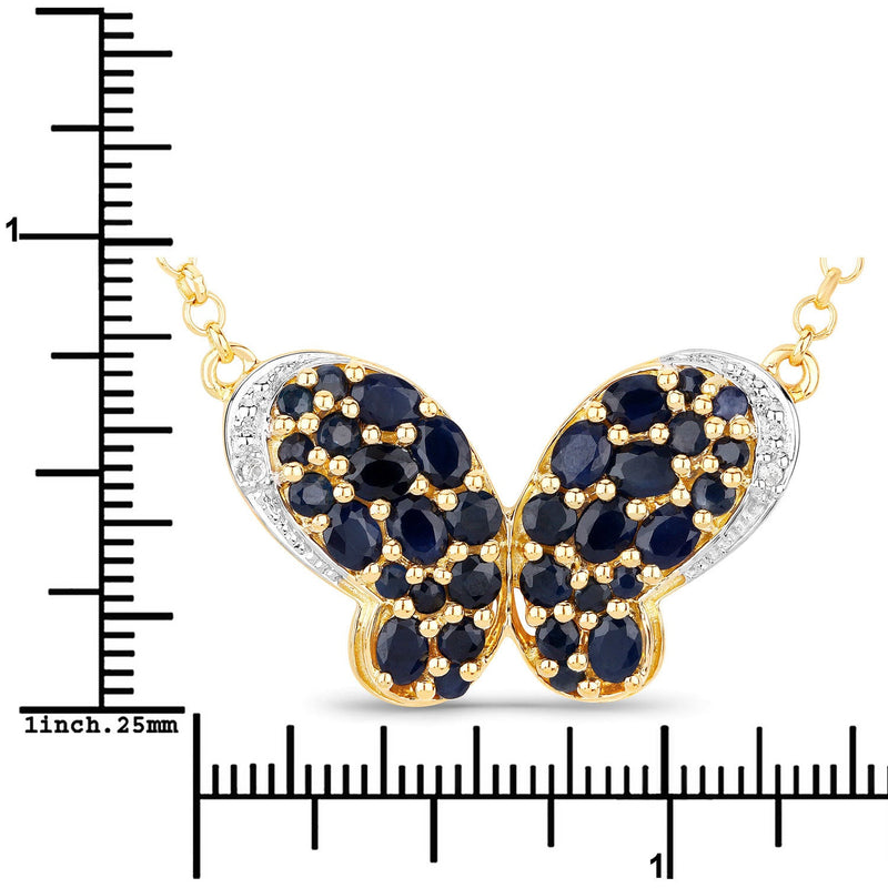 Bids.com 3.83 Carat Genuine Blue Sapphire and White Zircon .925 Sterling Silver Pendant Pendants