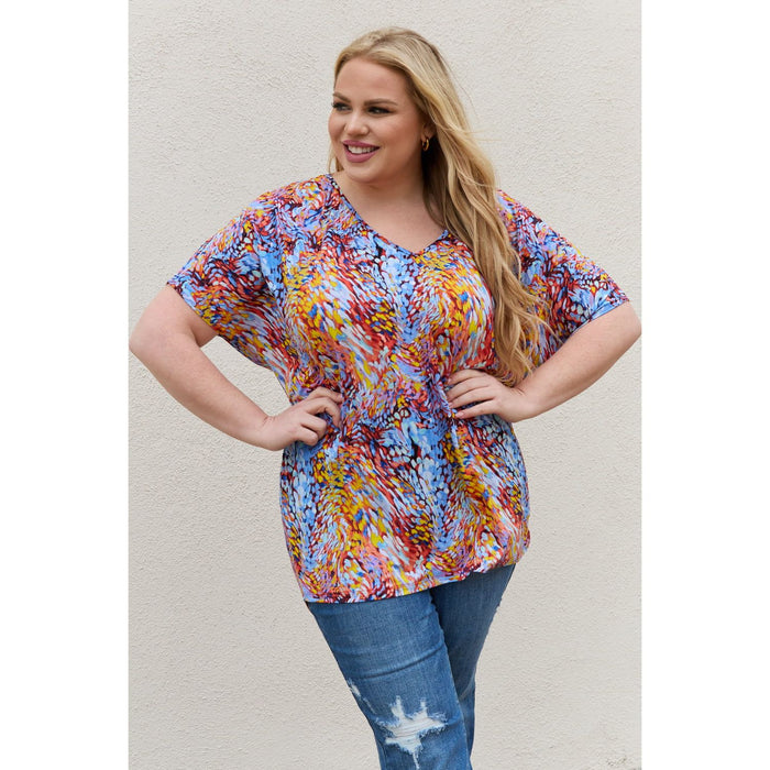 Be Stage Printed Dolman Flowy Top