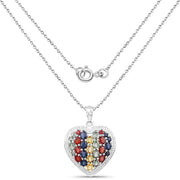 Bids.com 4.40 Carat Genuine Multi Stones .925 Sterling Silver Pendant Pendants