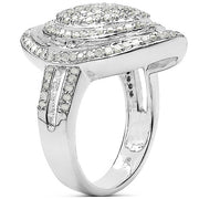 Bids.com 1.13 Carat Genuine White Diamond .925 Sterling Silver Ring Rings