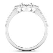 Bids.com 0.20 Carat Genuine White Diamond 14K White Gold Semi Mount Ring - holds 8x6mm Oval Gemstone Rings